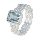 Milagros Art Deco Blue Solitaire Band